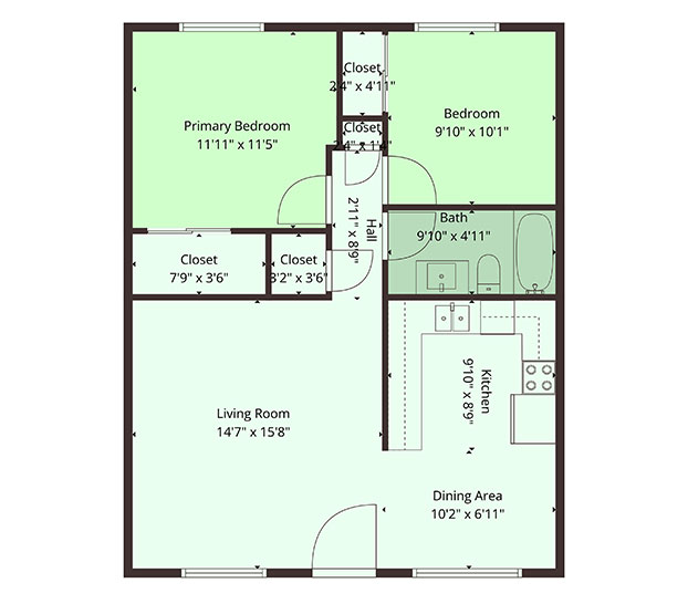 Penrose Plaza - 2 Bedrooms